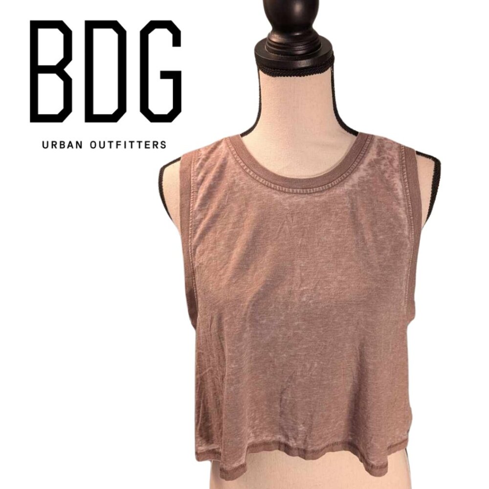 BDG Urban Outfitters Flowy Burnout Muscle Crop Top – Tan – Size M
